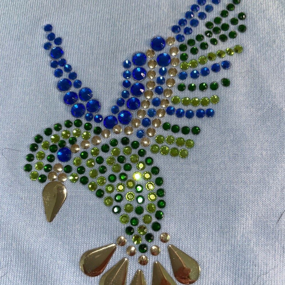T-shirt, Coral Bay Cute hummingbird metallic , crystal studded, size M